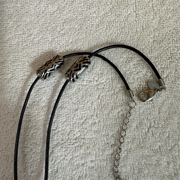 Black & Silver Tone “Vibe” Necklace, With Box - Picture 7 of 11